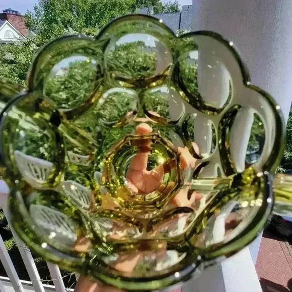 Vintage Imperial Green Verde Glass Creamer & Sugar - Picture 8 of 12